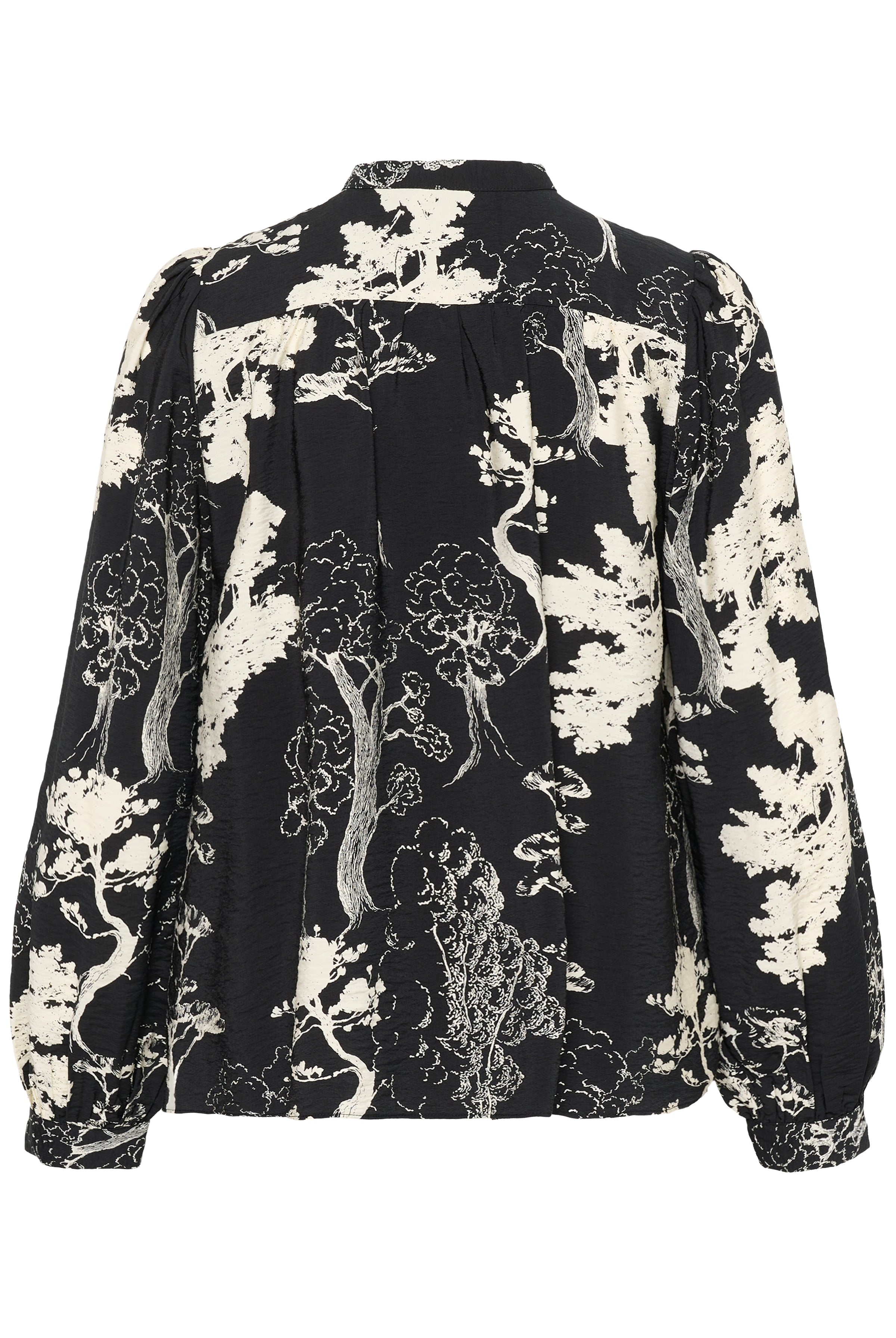 InWear Makenna black abstract print blouse rear detail