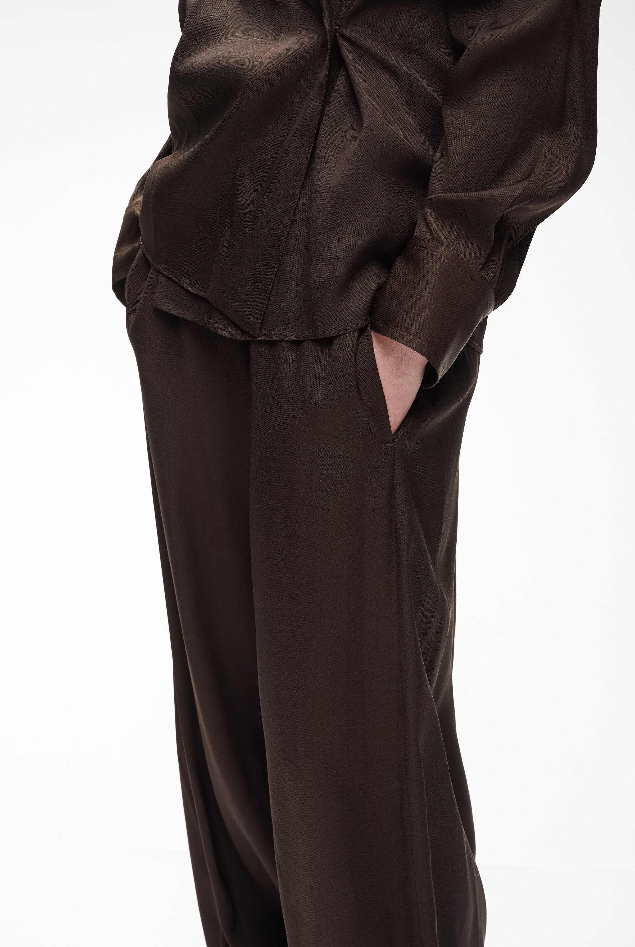 Close-up of InWear Meryl relaxed fit jersey trousers