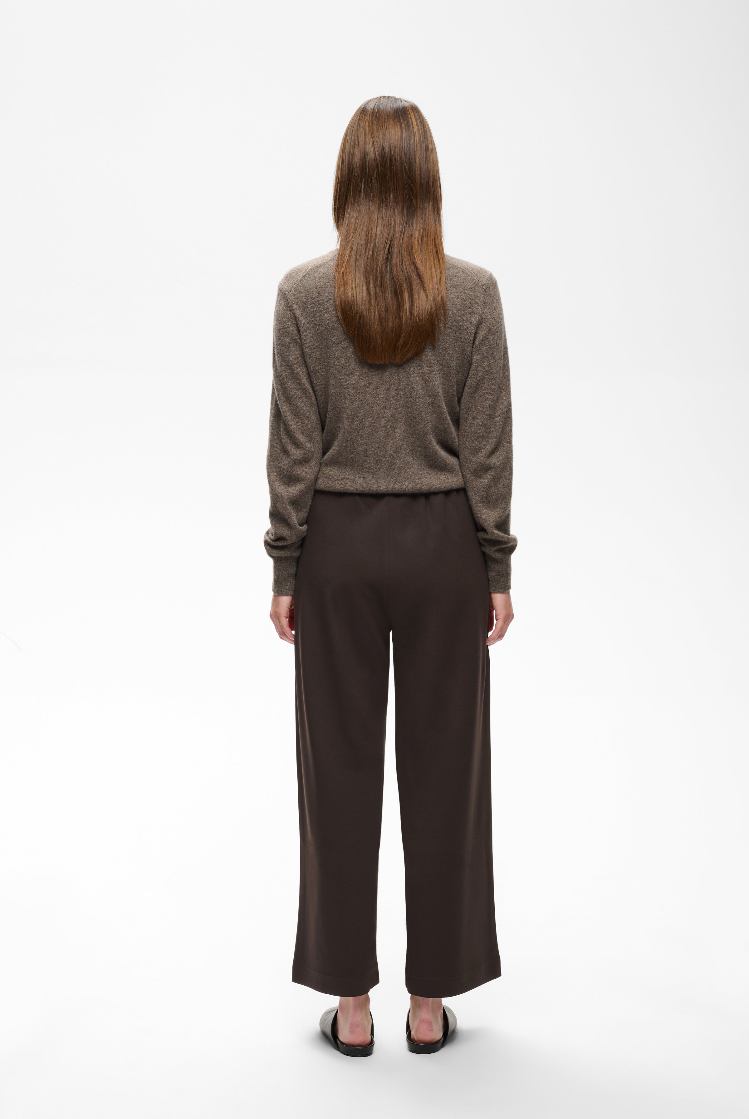 Back view of InWear Gincette brown wide leg trousers