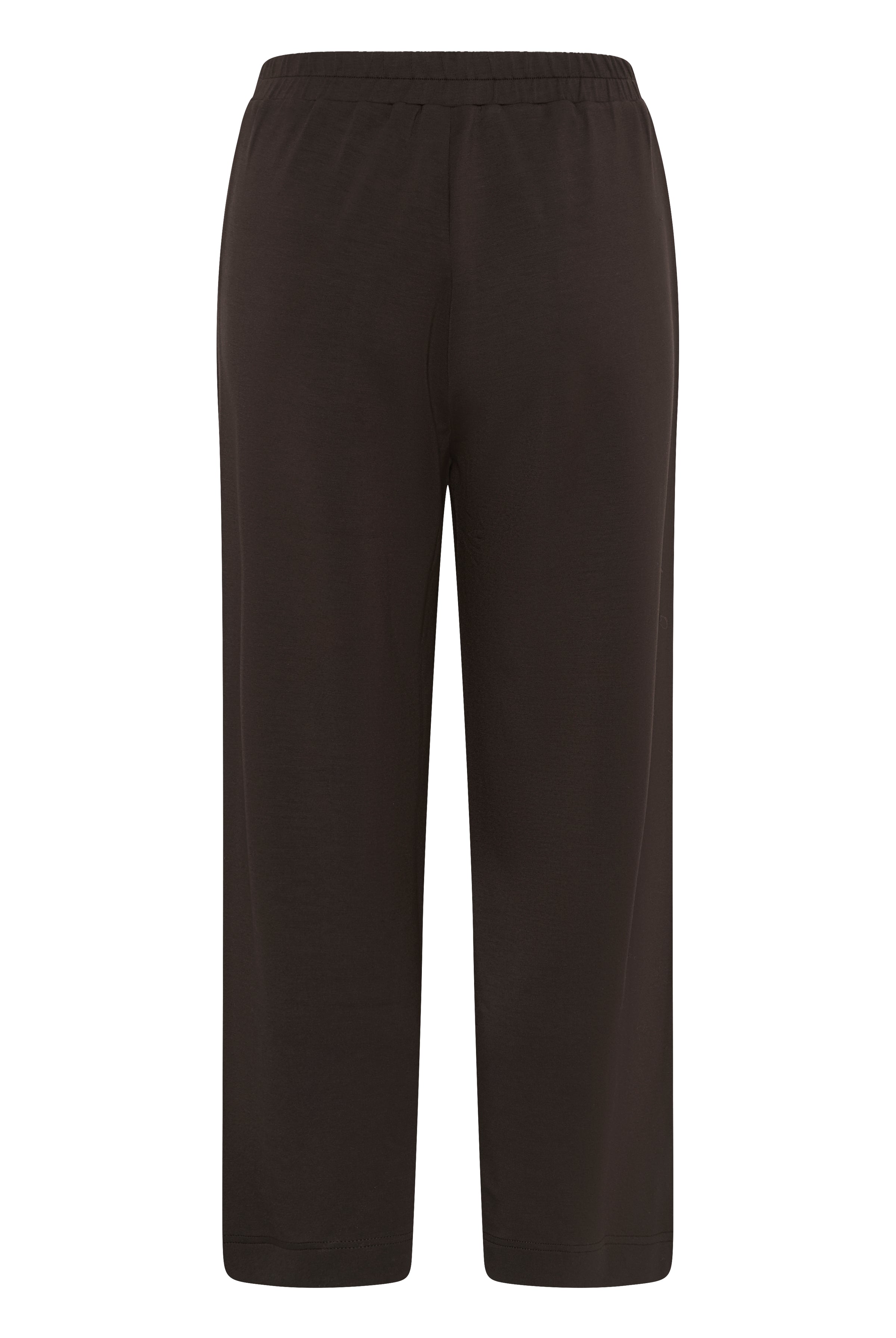 Back view of InWear Gincette brown cropped trousers with elasticated waistband