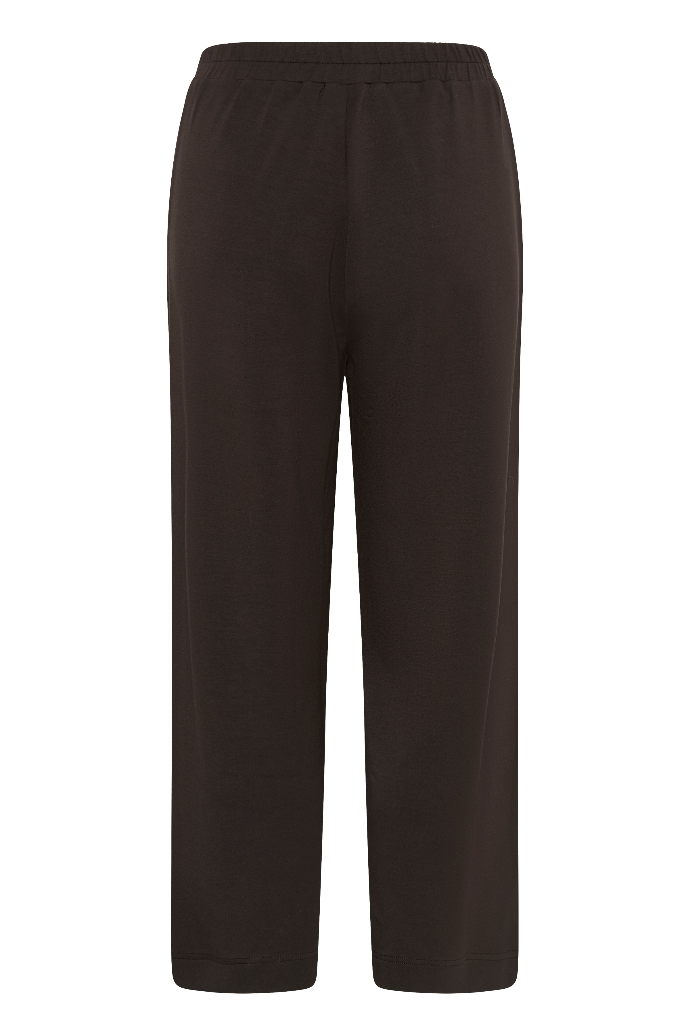 Back view of InWear Gincette brown cropped trousers with elasticated waistband
