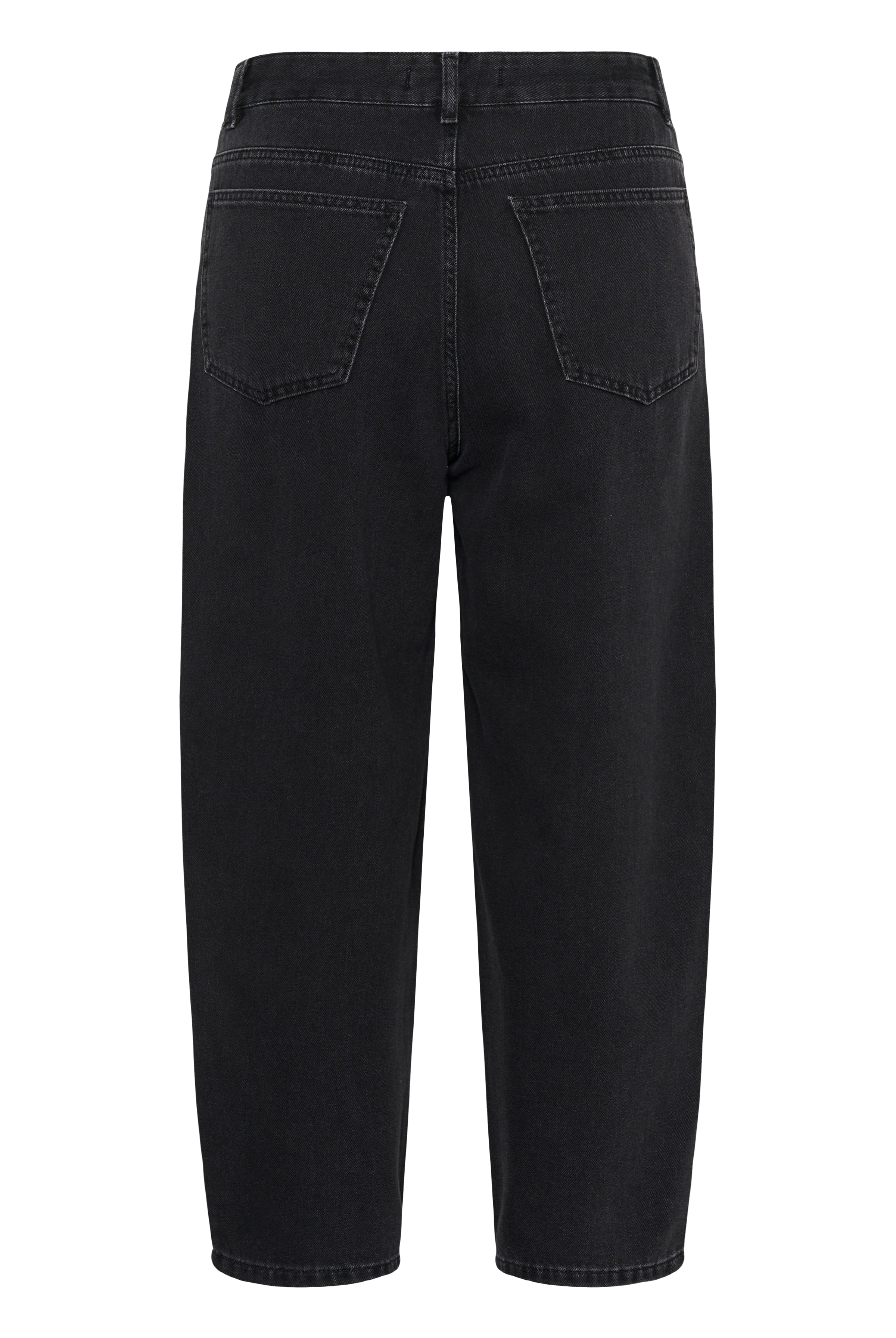 InWear Harfina black high waist barrel leg jeans back view