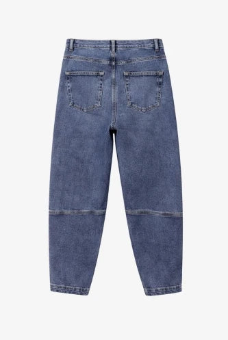 Jane Lushka Nevada blue barrel leg jeans back view