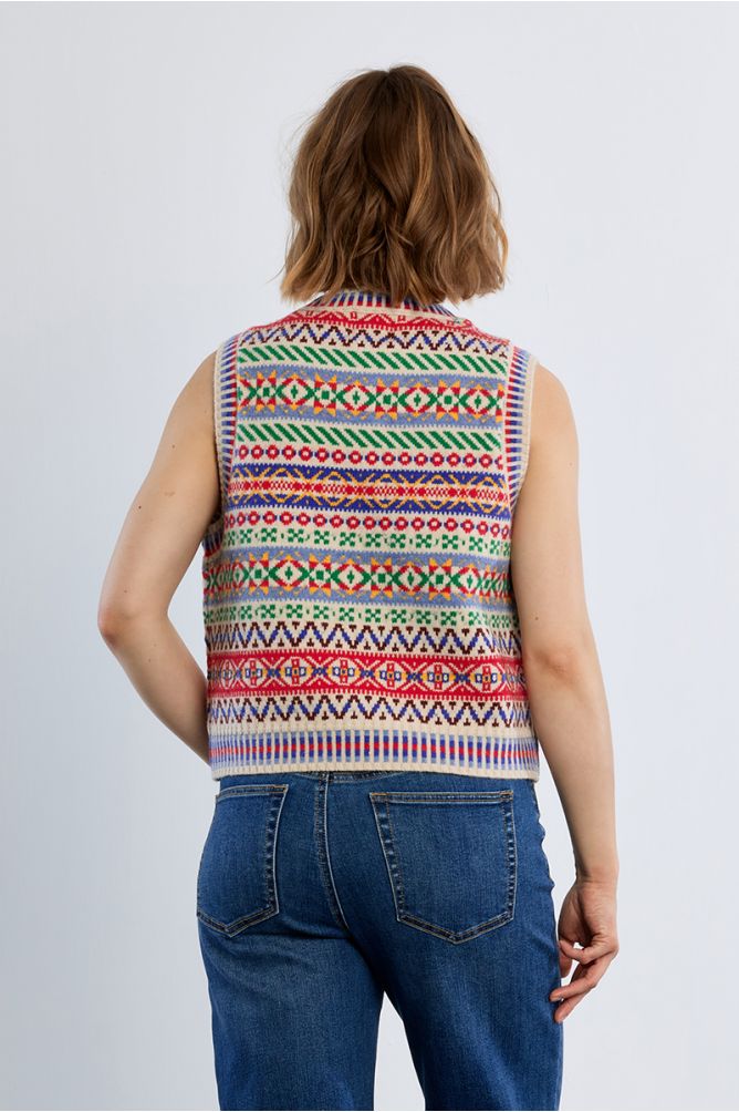 Lili Sidonio multicolour sleeveless knit jumper back view