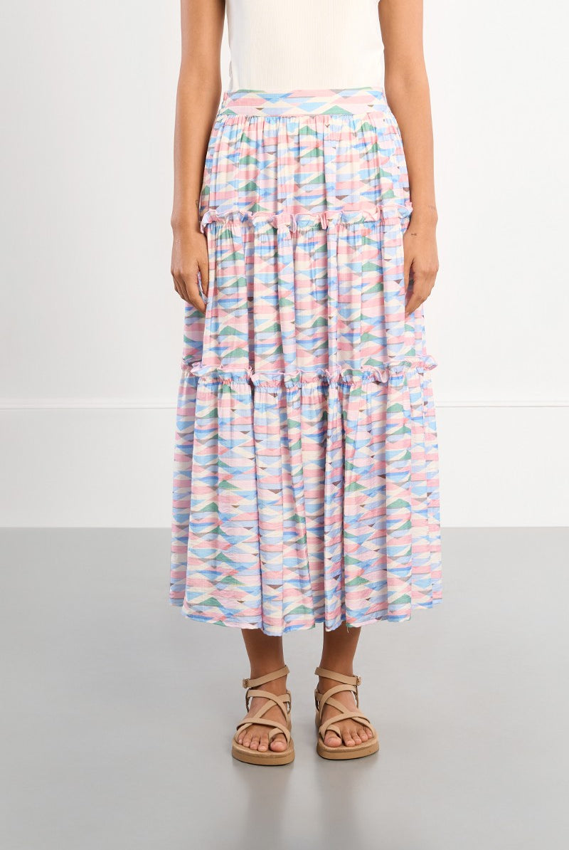 Lili Sidonio geometric print maxi skirt full length