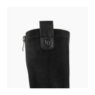 Lodi Halbor black knee-high boot with leather tab for east on and off
