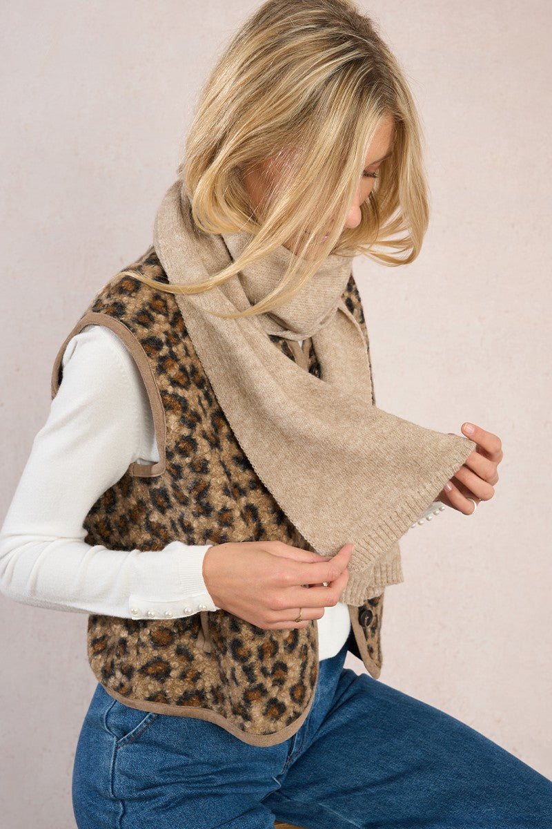 Molly Bracken beige soft knitted scarf for women