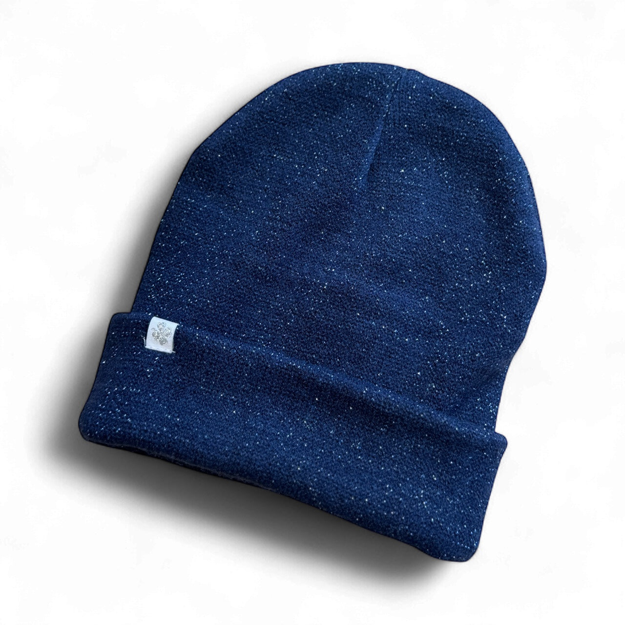 Molly Bracken navy knitted beanie hat with wide cuff
