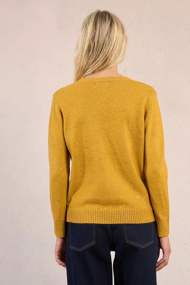 Molly Bracken mustard knit jumper, back view