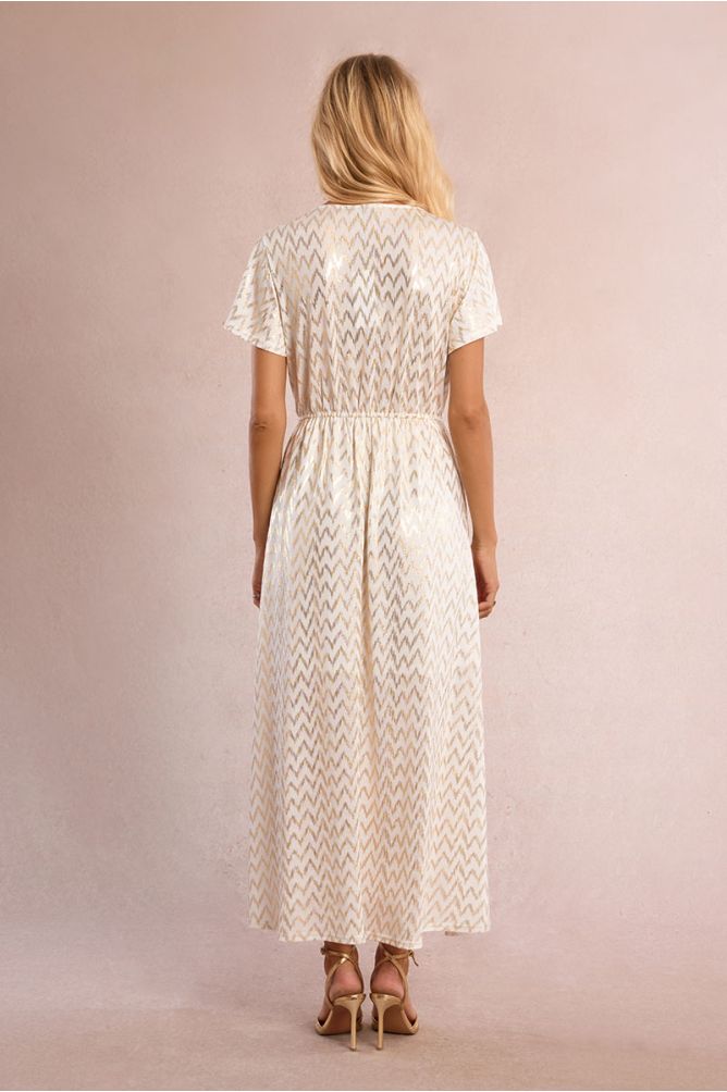 Molly Bracken chevron print maxi dress back view