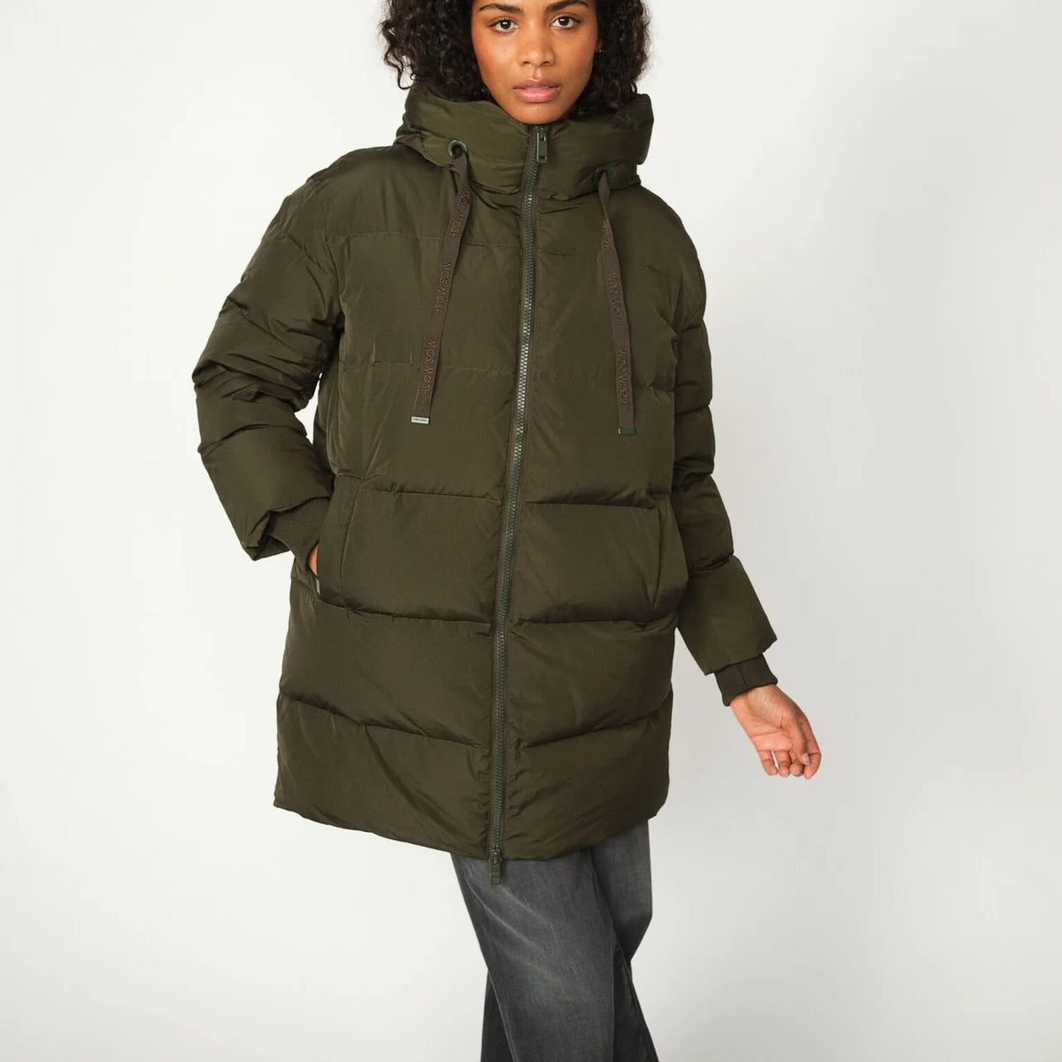 Womens Coats Bettina Long Padded Coat In Recycled Fabric Black