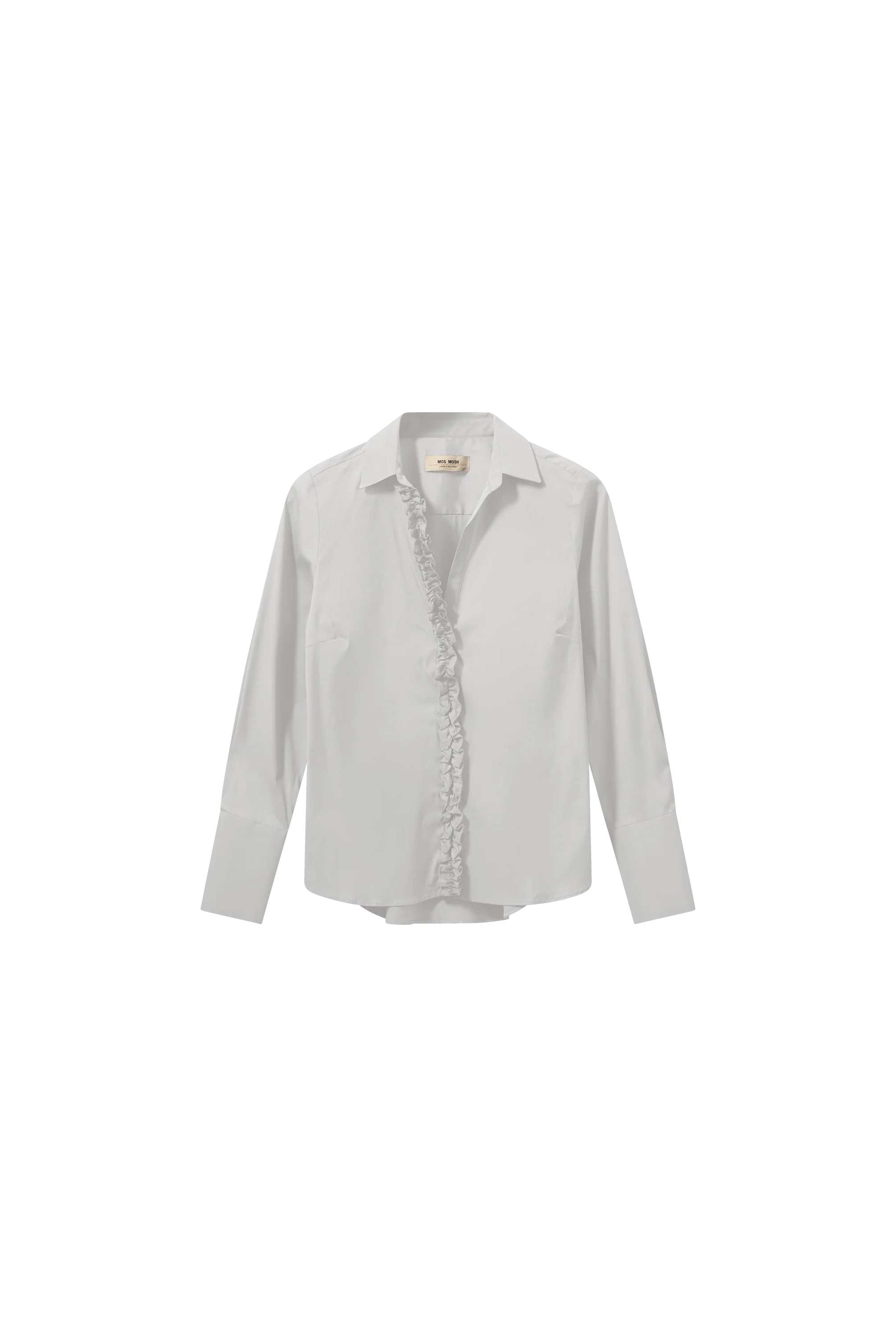 Mos Mosh Sybel white cotton shirt flat lay front