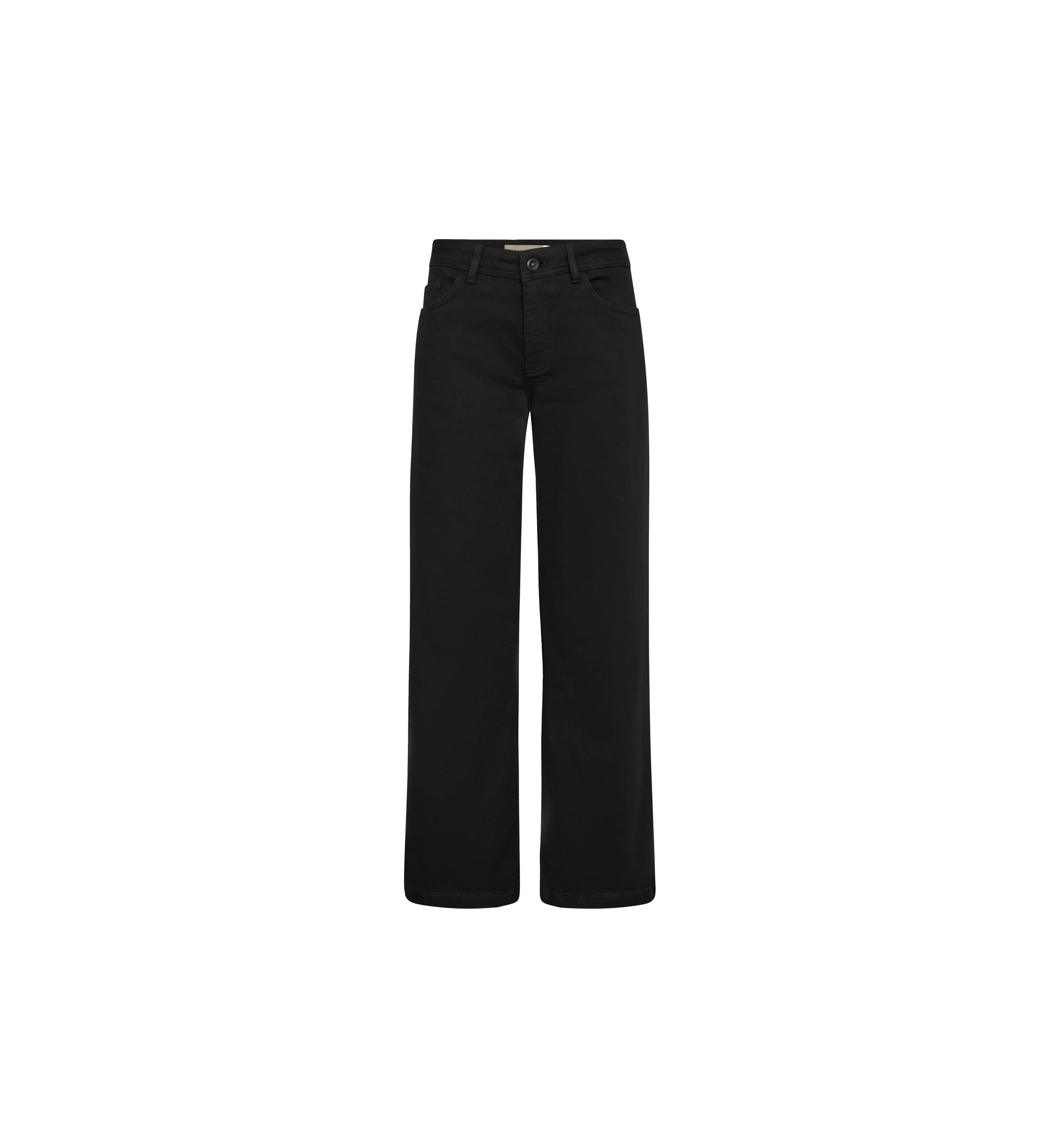 Mos Mosh wide-leg jeans in black with contrast stitching