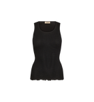 Mos Mosh Elaine tank in black silk blend with frill hem detail