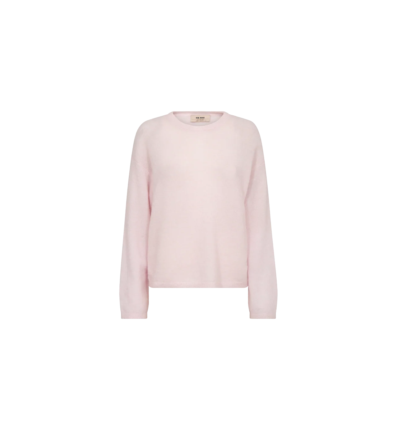 Mos Mosh Mape O-Neck knit jumper pastel pink, studio front view