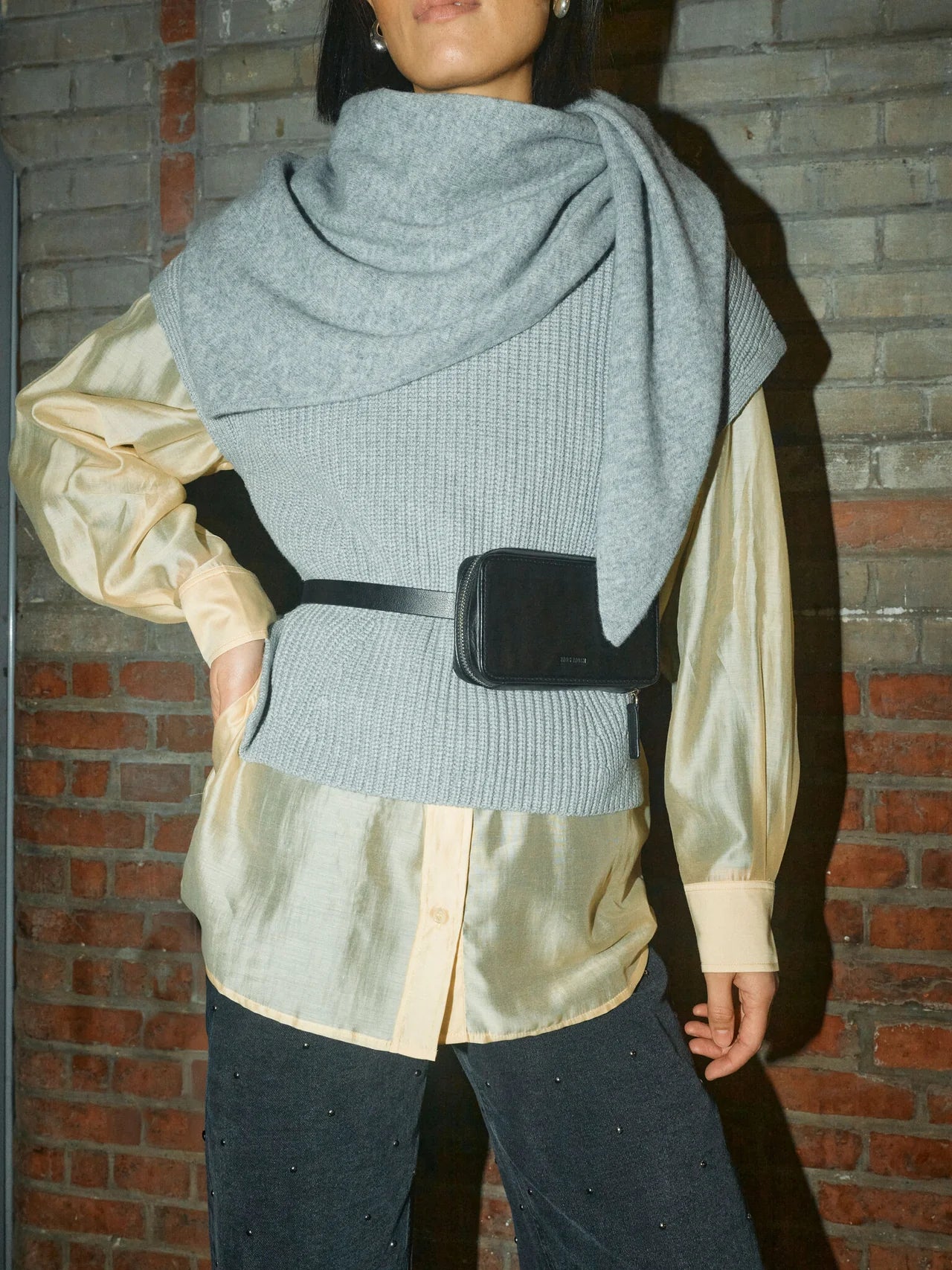 Smart casual outfit featuring Mos Mosh Biola Bine vest in grey