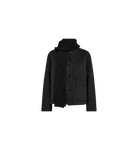 Mos Mosh Loisa charcoal wool jacket — front product image with button fastening and collarless round neck.