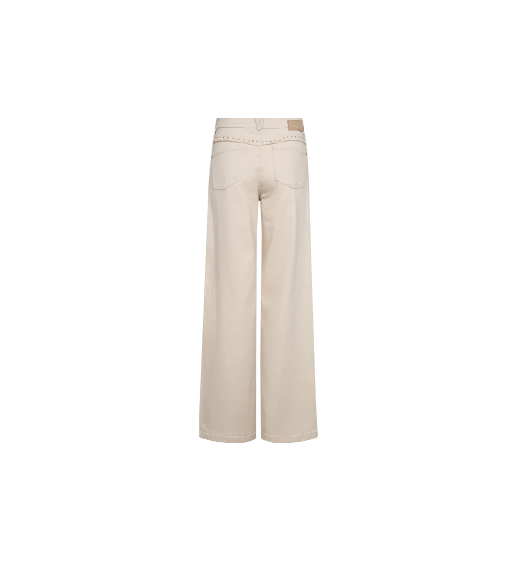 Mos Mosh Colette wide leg jeans beige denim product image back