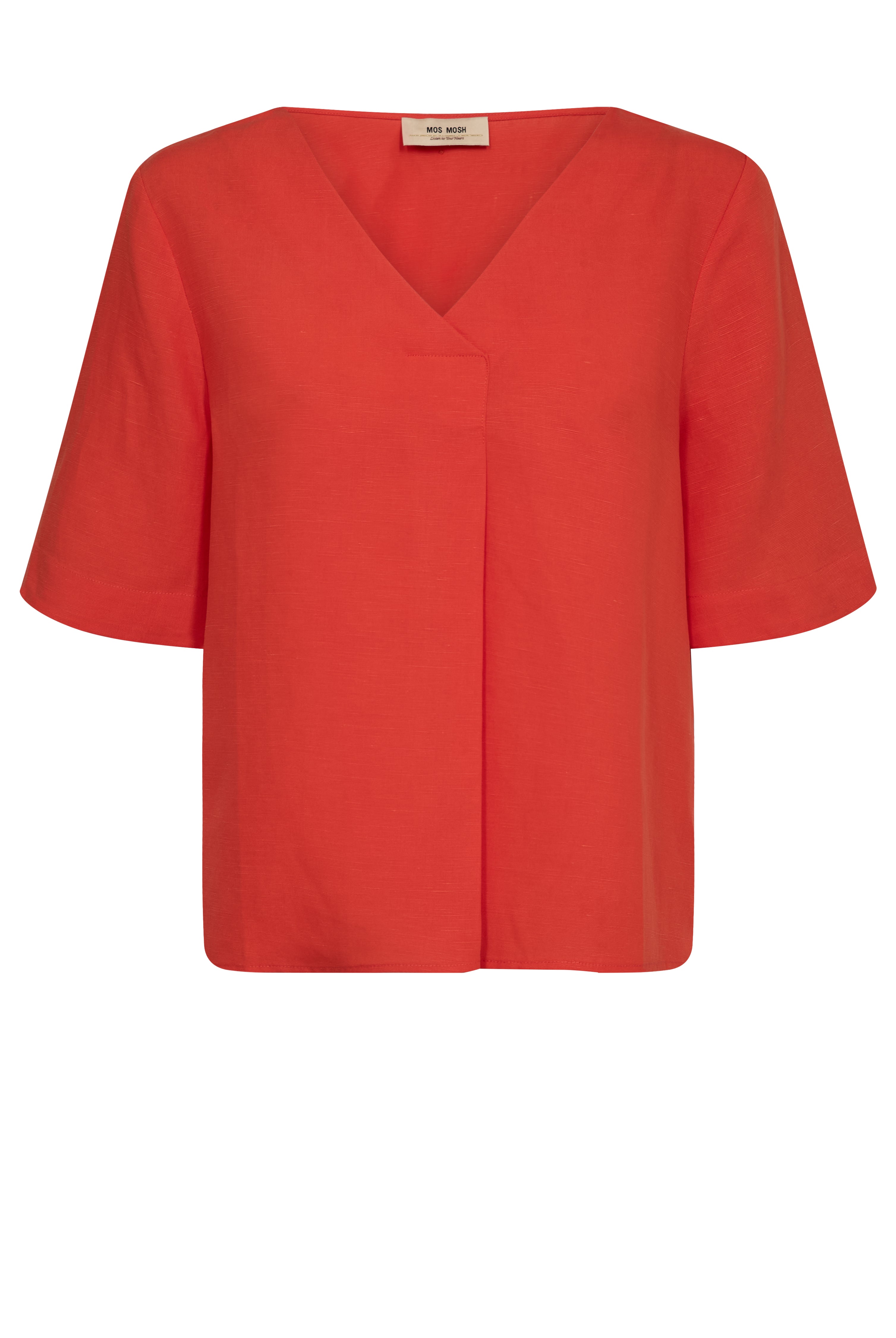 Mos Mosh Raina Alexis orange relaxed fit V-neck blouse front view