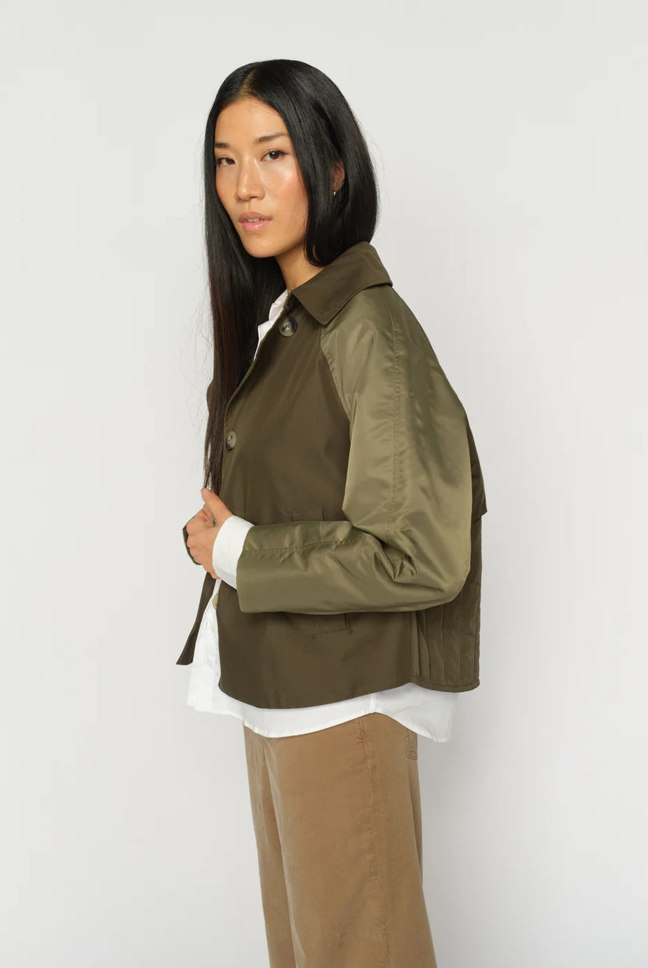 Mos Mosh Zyla Neola olive trench jacket