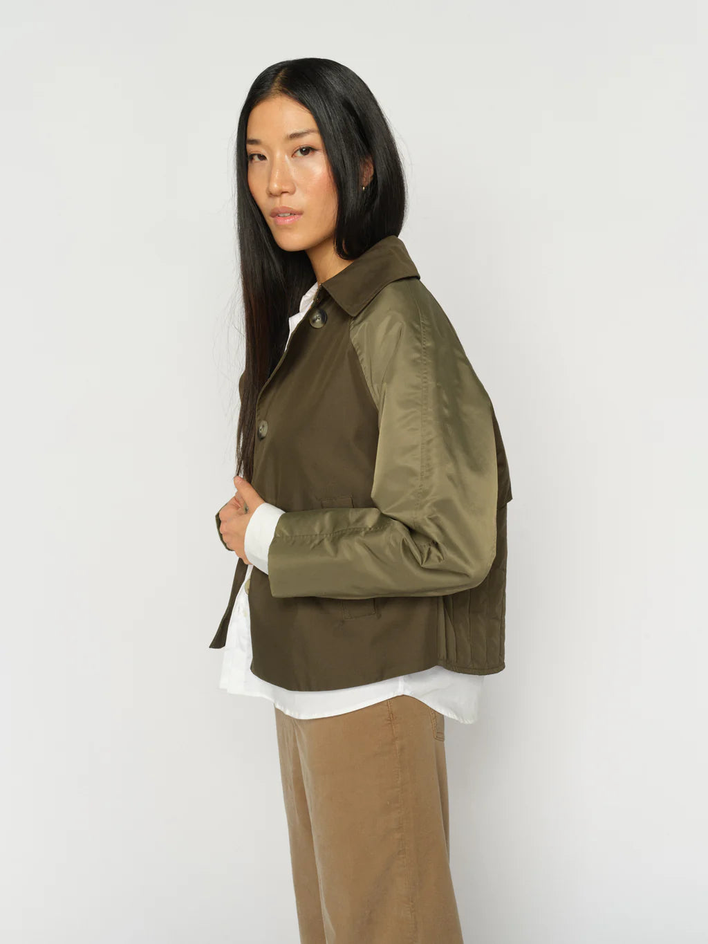 Mos Mosh Zyla Neola olive trench jacket