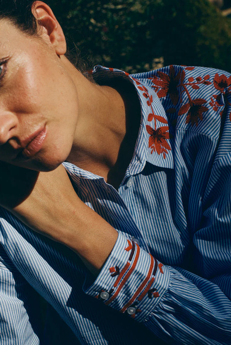 Mos Mosh Osmo embroidered shirt cuff detail