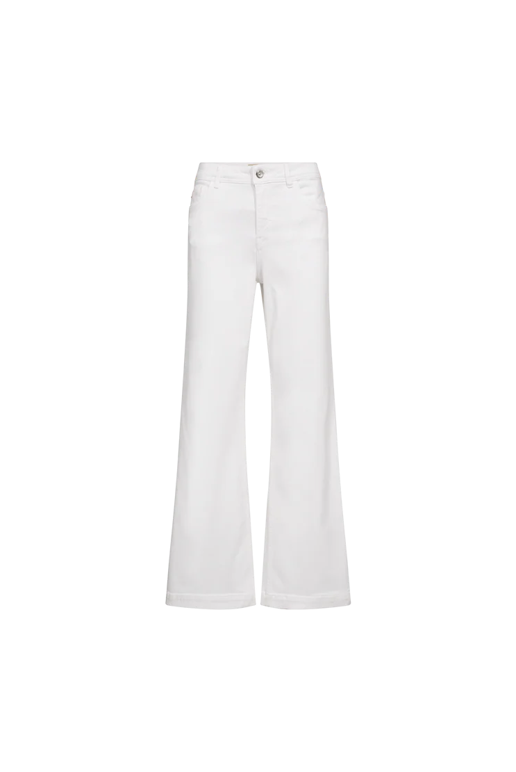 Mos Mosh Dara Deluxe white wide leg jeans front