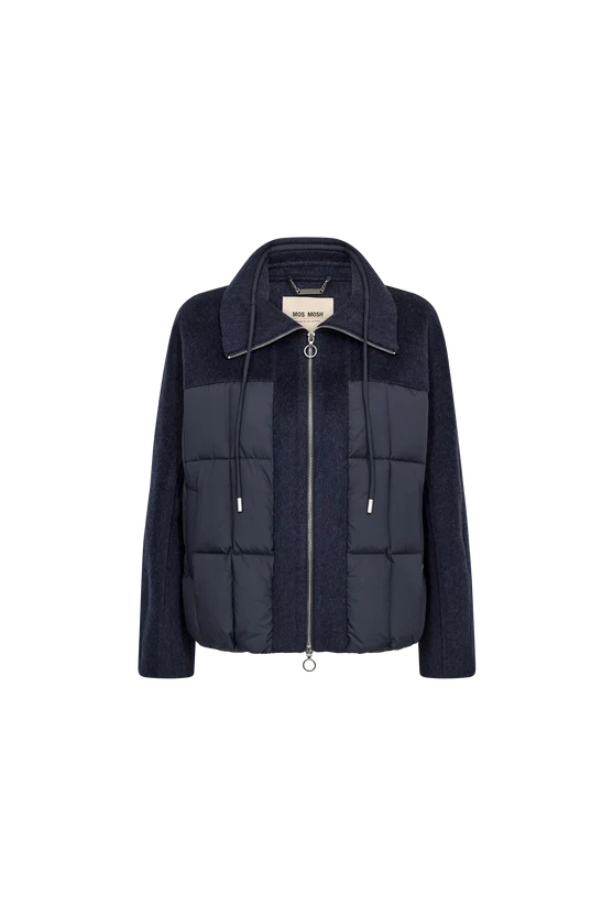 MOS MOSH Harriet Loisa navy bomber jacket front product image