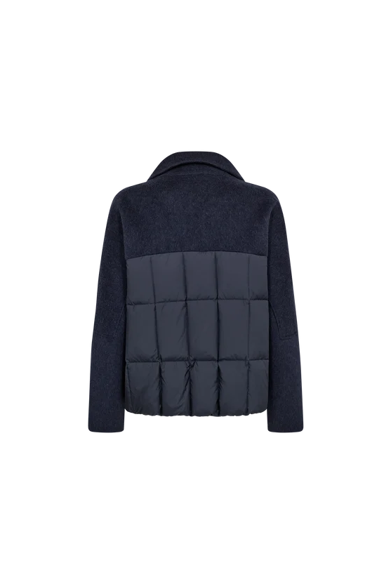 MOS MOSH Harriet Loisa navy quilted bomber jacket back product image