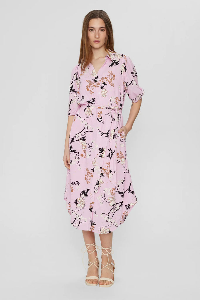 Numph Nucatalin Pink Blossom Print Dress
