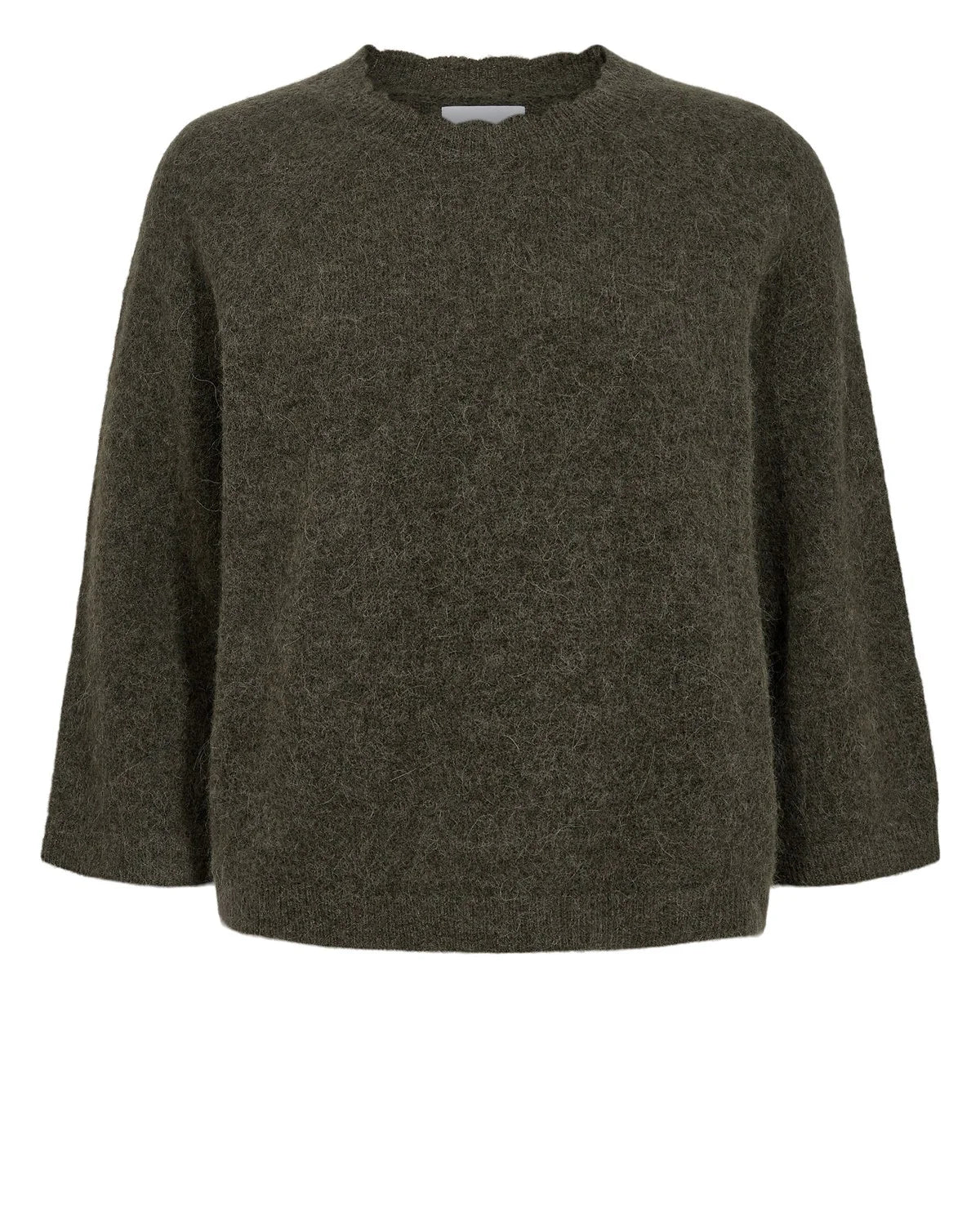 Numph Nuriette Selma Wool Jumper in Grape Leaf – front view