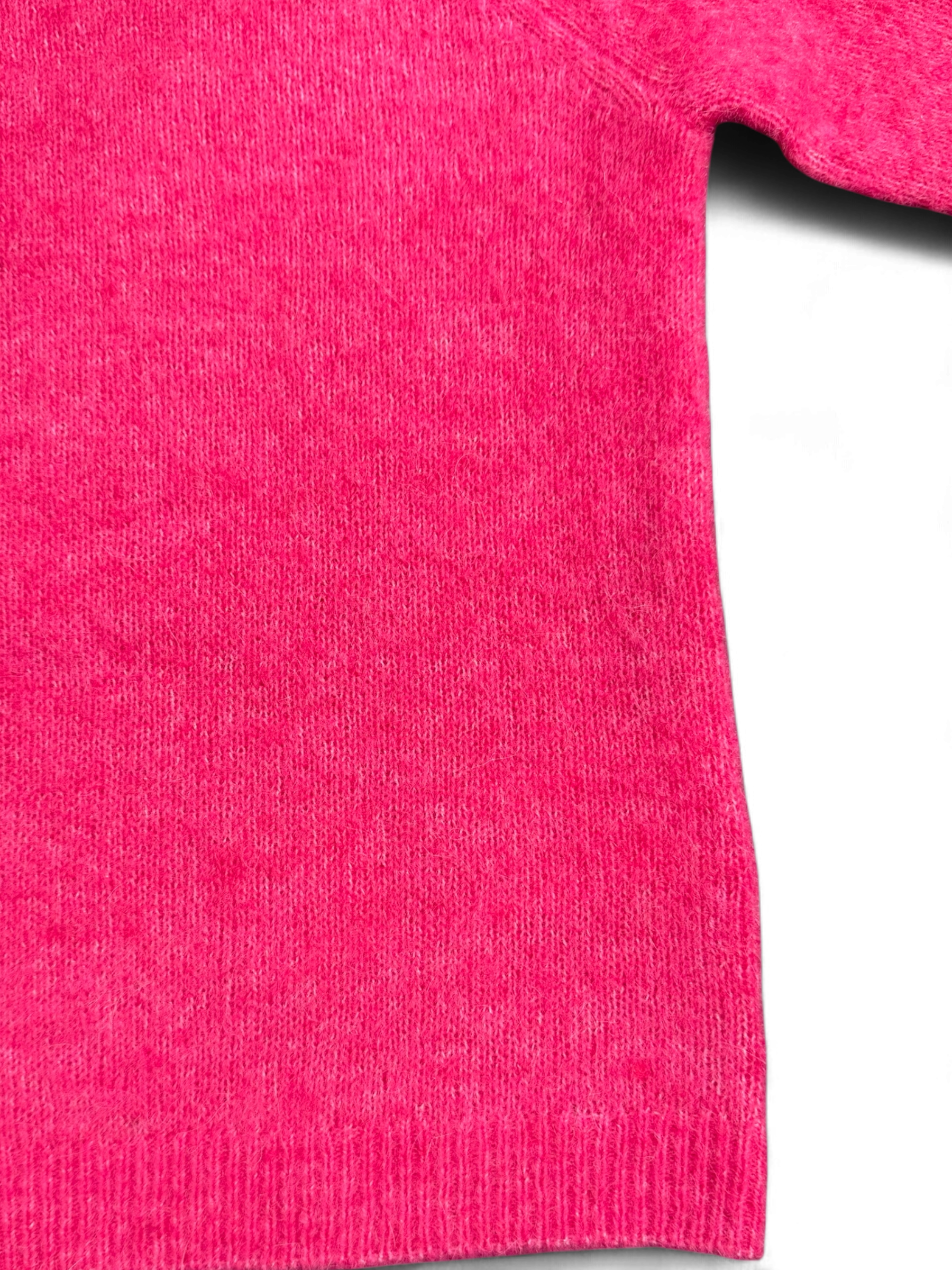 Numph Nuriette Selma Wool Jumper in Flamingo Pink – sleeve detail