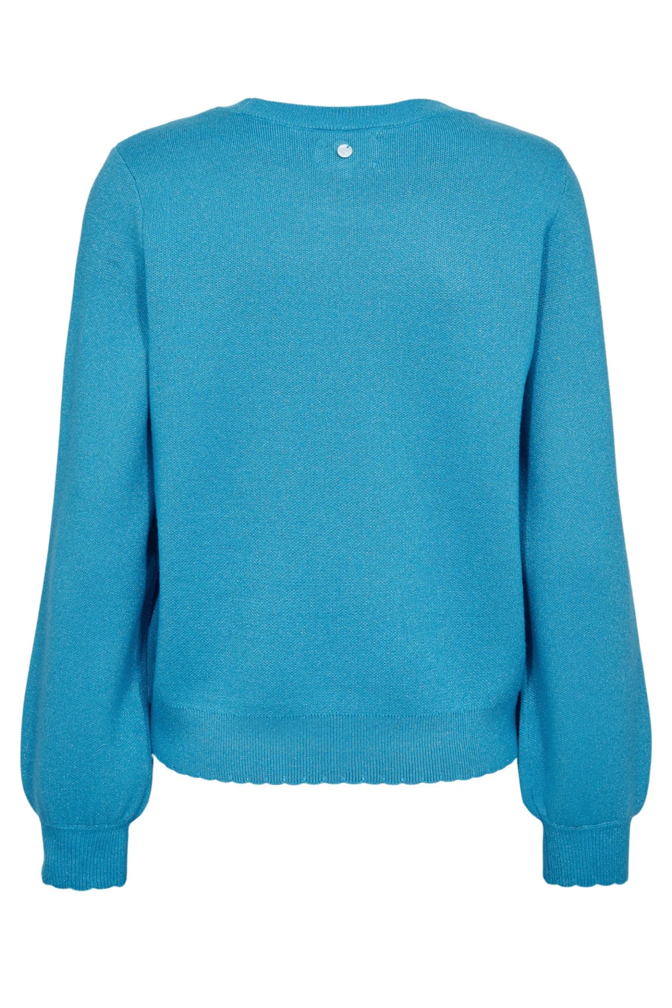 Back view of Nümph Nubir lightweight blue knit sweatshirt