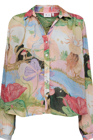 Numph fairytale print blouse flat lay front
