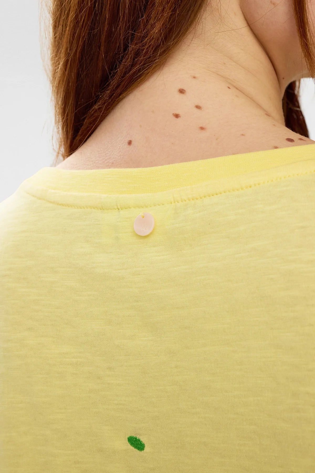 Numph yellow T-shirt multicolour embroidered dot back view