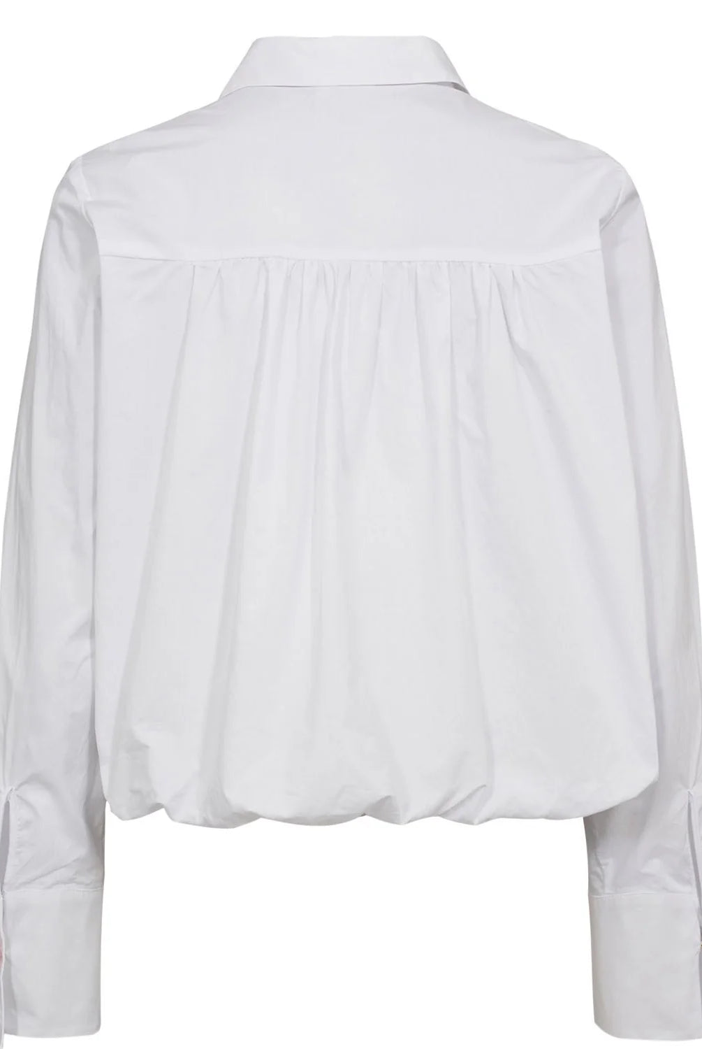 Numph white cotton cropper shirt women back view detail