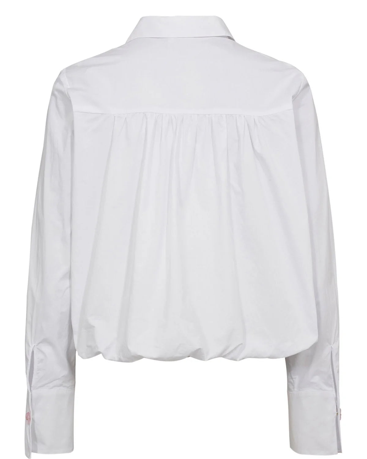 Numph white cotton cropper shirt women back view detail