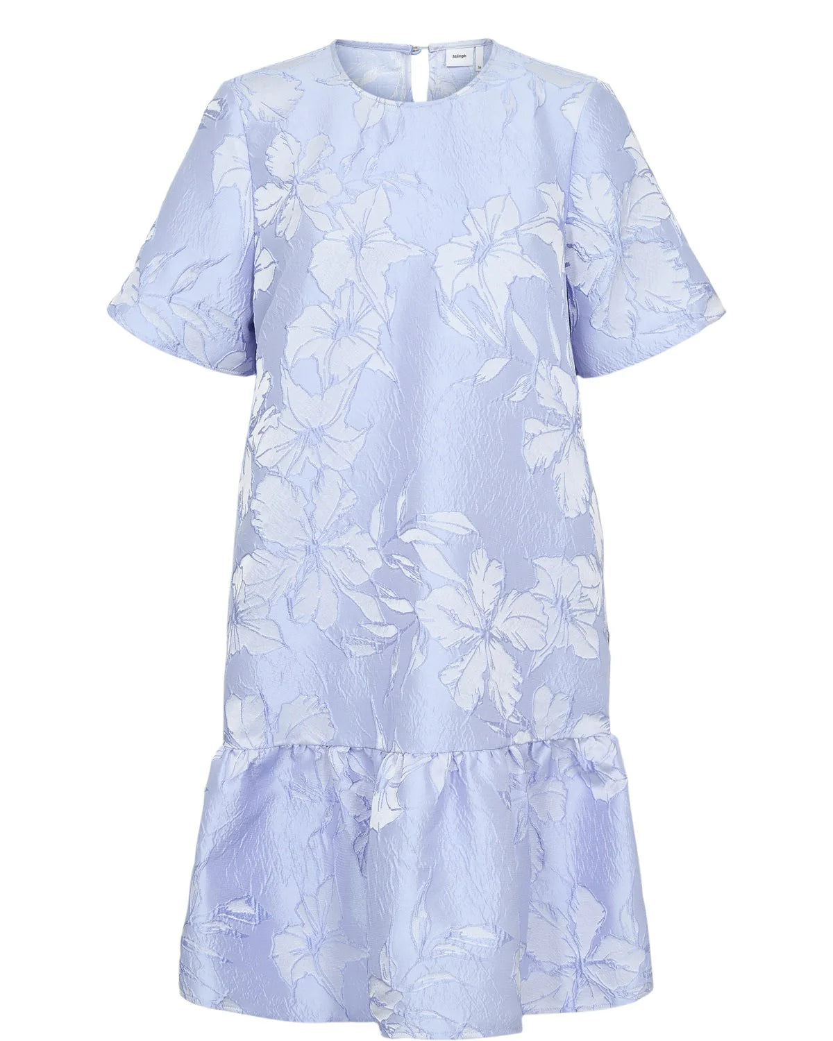 Numph floral textured mini dress hem detail