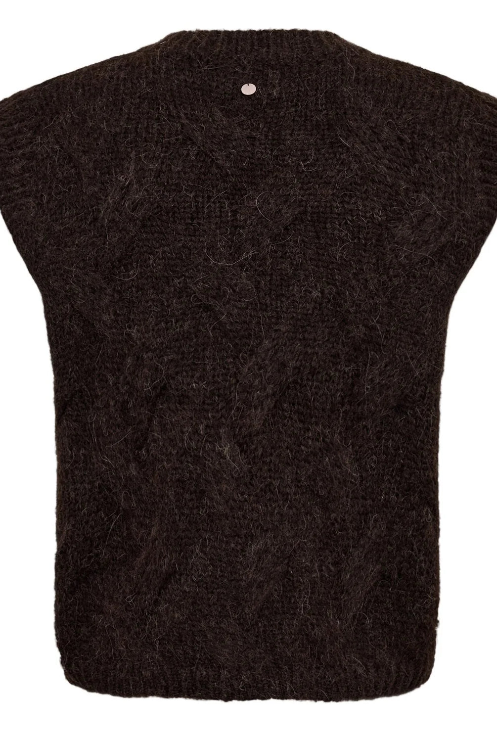 Nümph Nualmas Black Coffee sleeveless knit vest – product back view