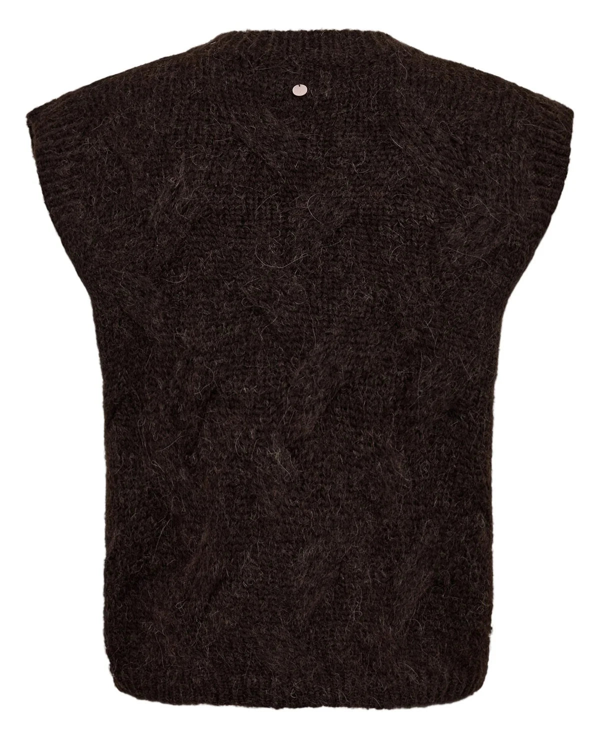 Nümph Nualmas Black Coffee sleeveless knit vest – product back view