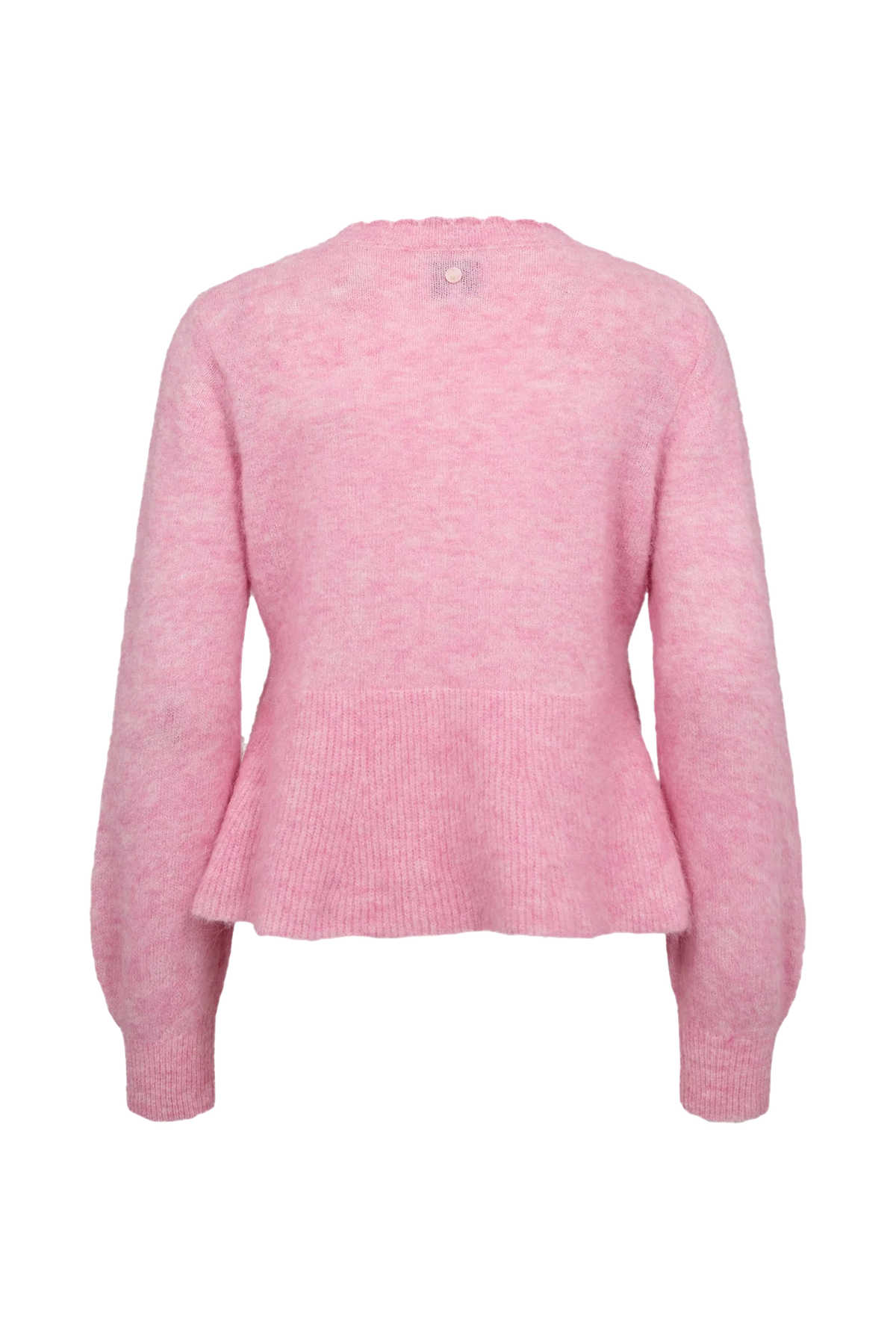 Nümph Nusuri pink peplum knitted jumper with shaped waist – product back view