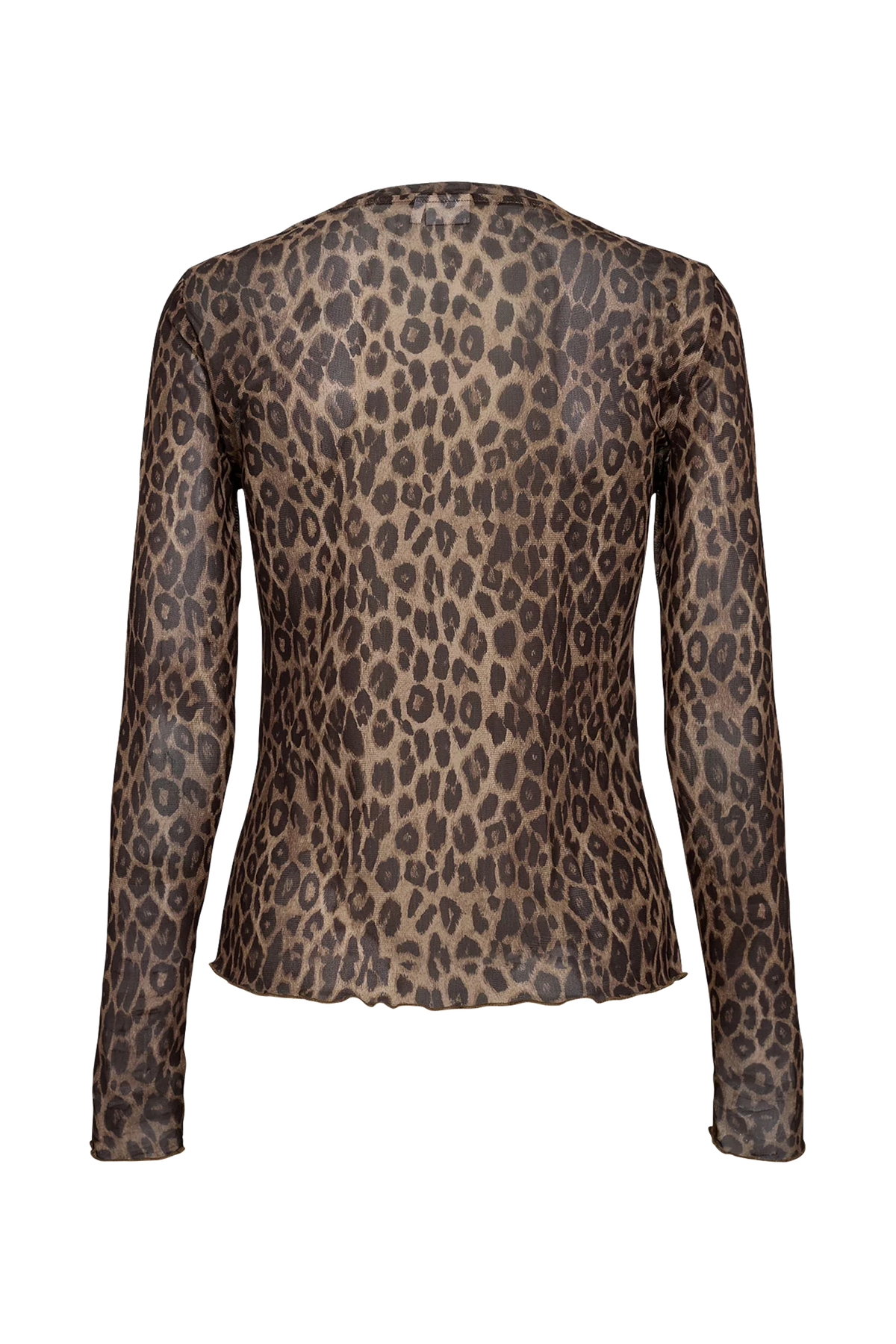 Nümph Nulionis brown sheer leopard print top – product back view