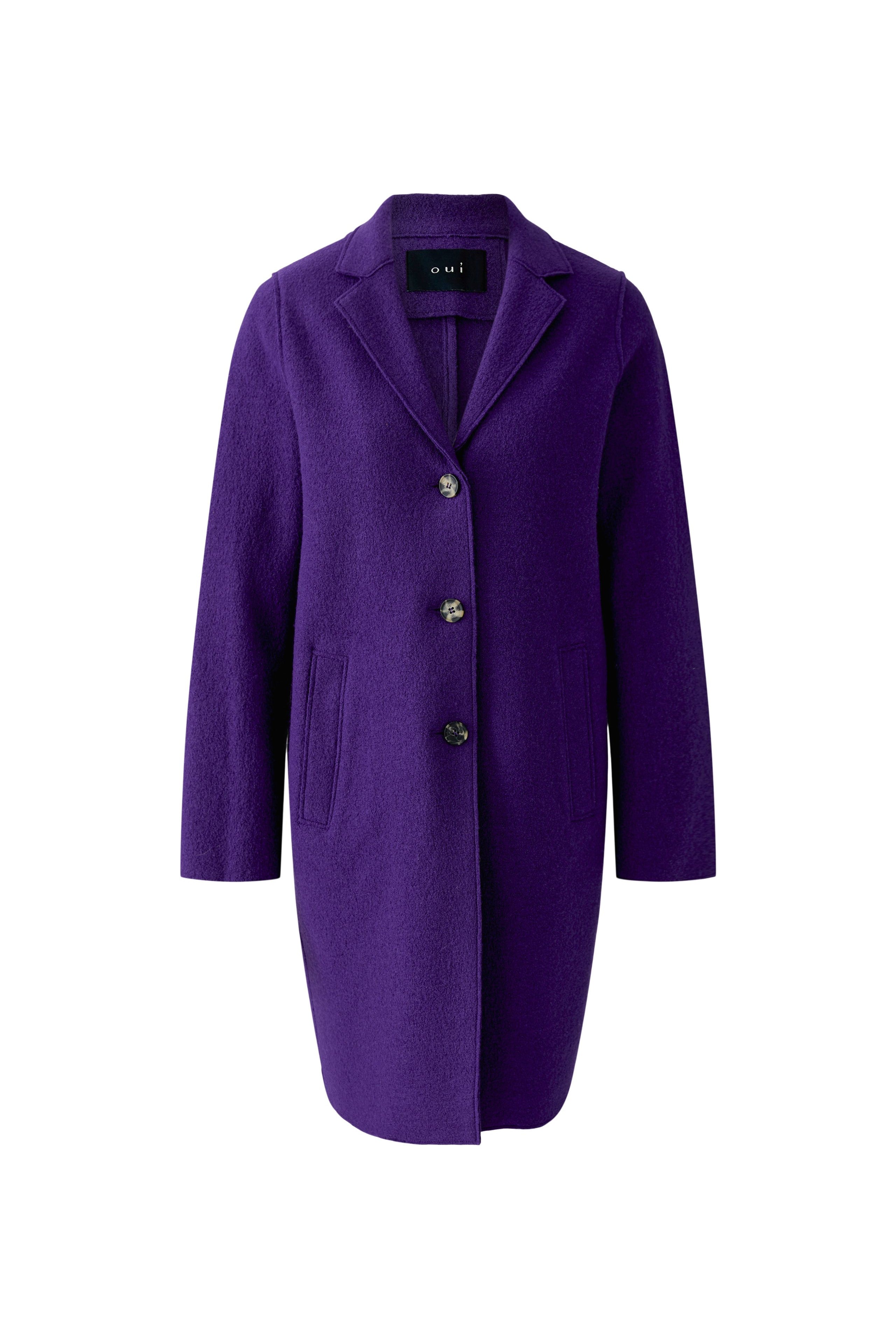 Oui Mayson boiled wool coat product front view