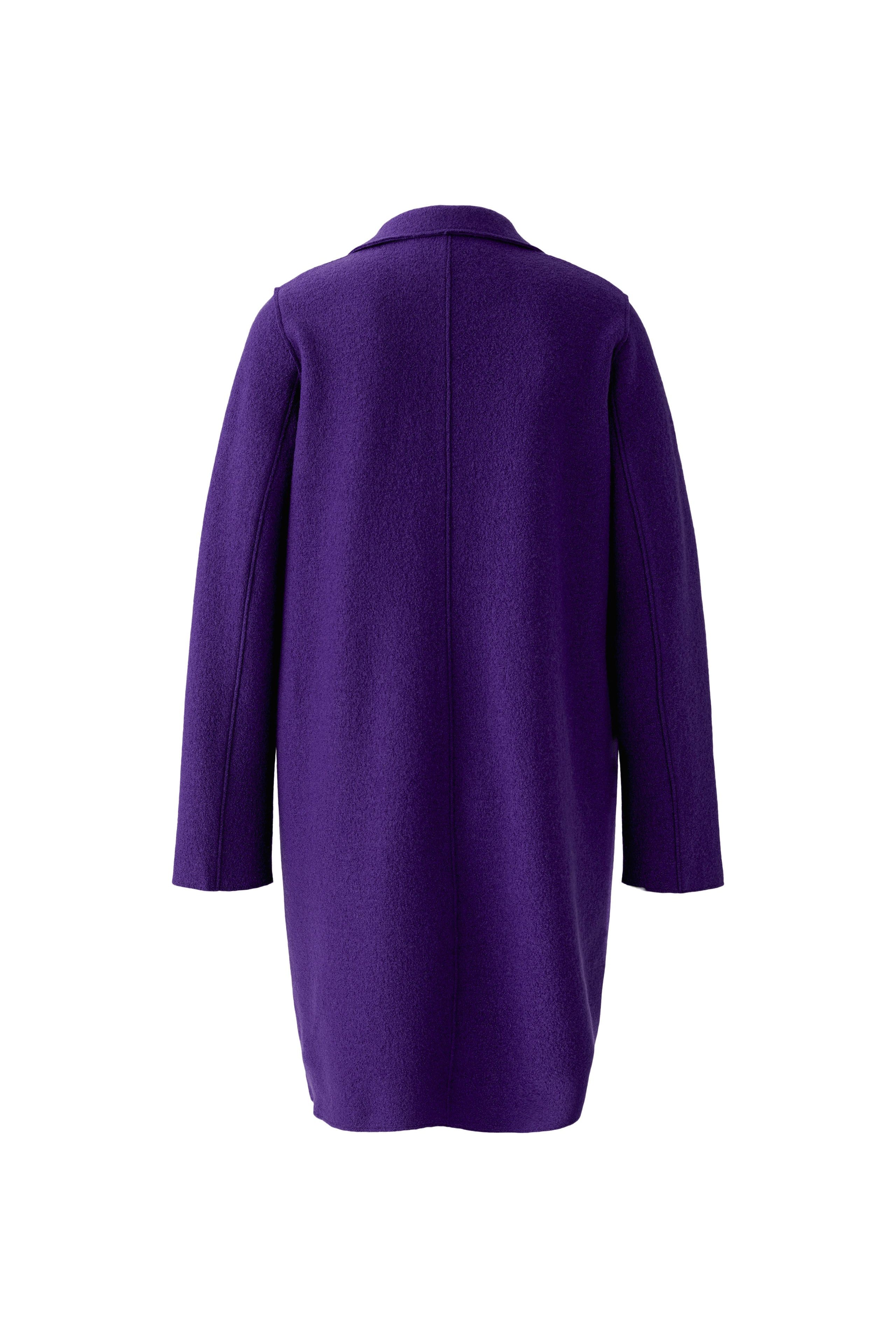Oui Mayson royal purple wool coat product back view