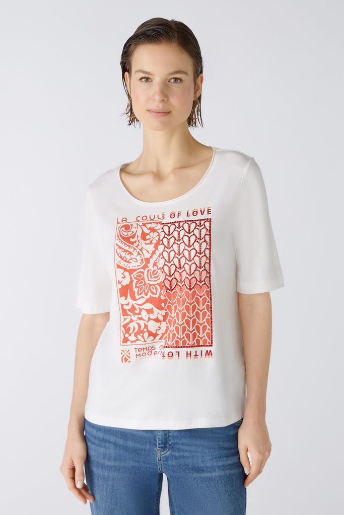 Oui Organic Cotton Patch Print T-shirt