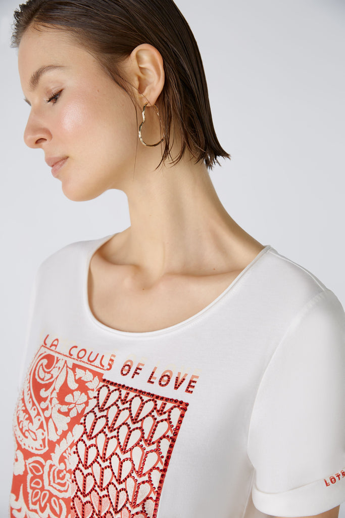 Oui Organic Cotton Couls Of Love Print T-shirt