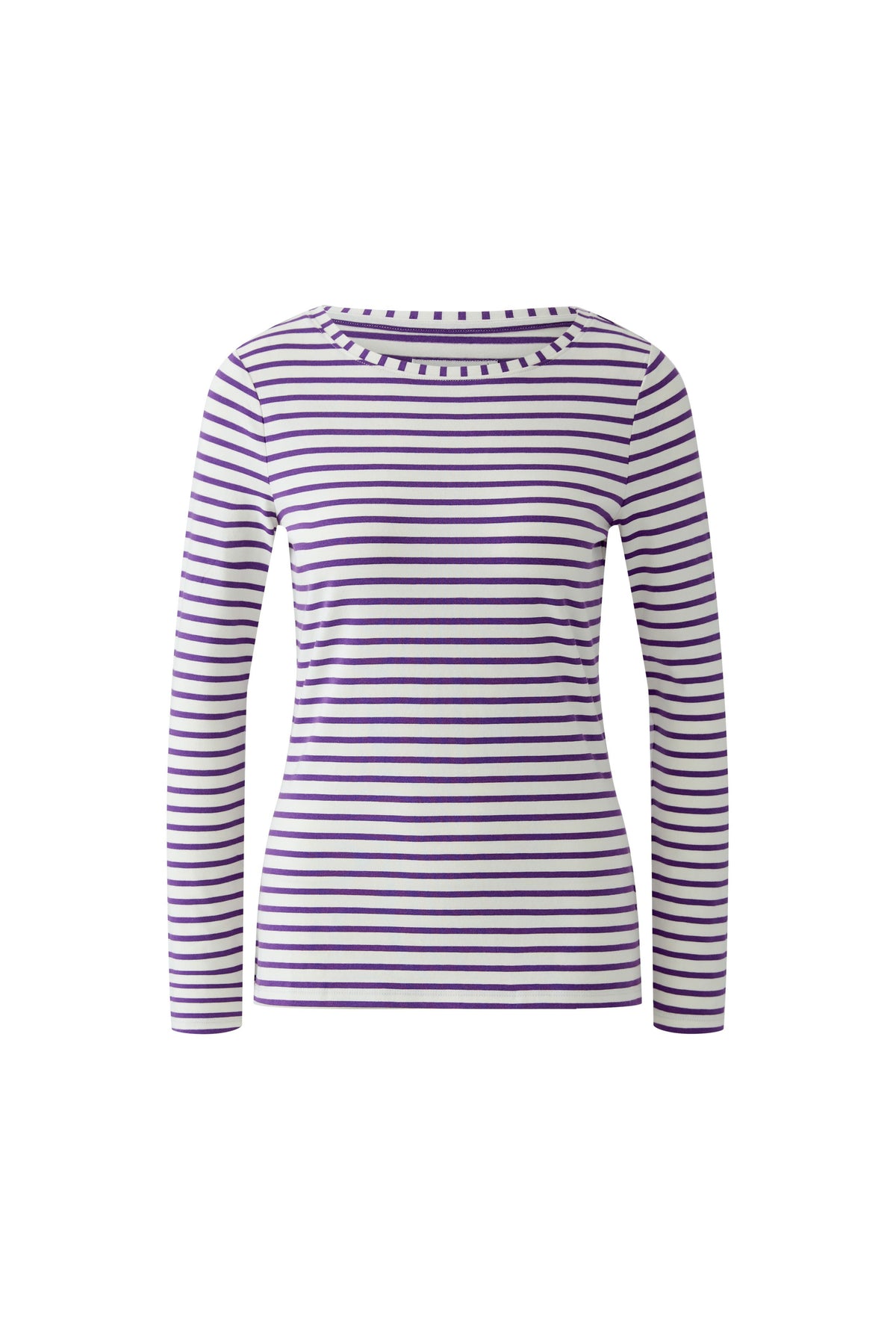 Oui Sumiko purple and white striped top product front view