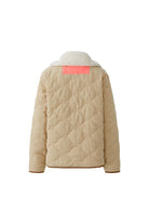 Oui camel reversible women’s jacket with quilted sleeves - back view