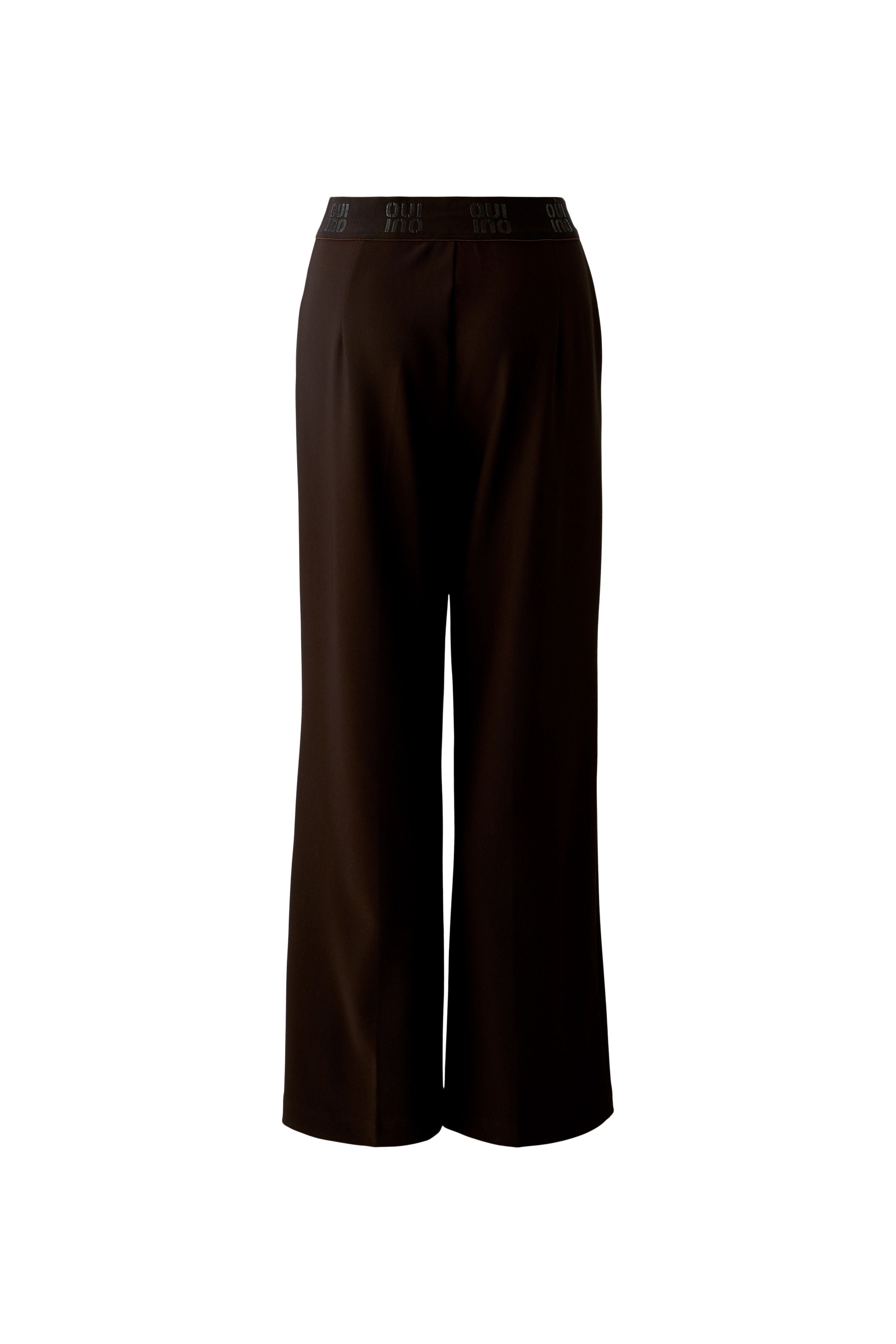 Oui brown trousers — back view, straight-leg hem