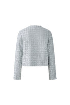 Oui silver sequin cropped bouclé jacket from back